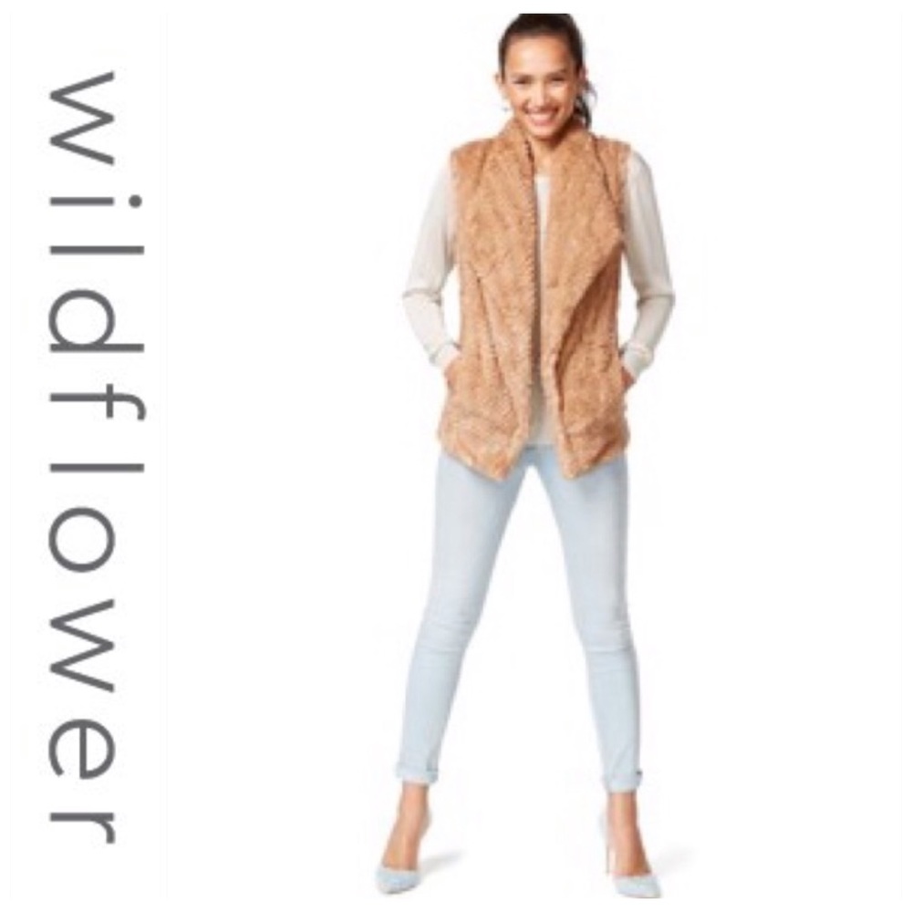 💕SALE💕 Wildflower Tan Fur Sherpa Vest